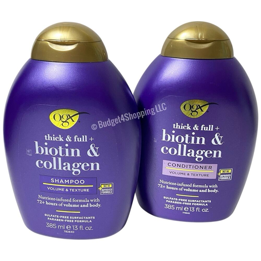 OGX Thick & Full Biotin & Collagen Shampoo & Conditioner Set 13 fl oz